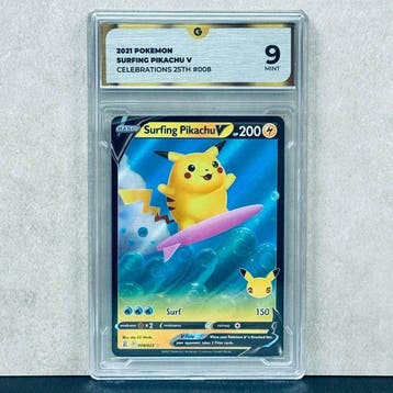 Pokémon Graded card - SURFING PIKACHU 008 - Pokémon - GG 9, Nieuw