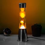 Lavalamp zilver met oranje lava, Verzenden, Nieuw