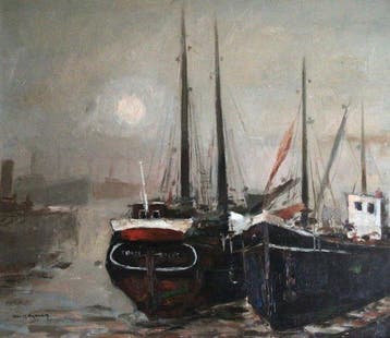 Rene Marie Dujardin (1913-2002) - Voiliers, Antiek en Kunst
