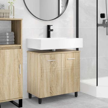 vidaXL Badkamer Waskom Sonoma Eiken 60 x 35 x 60 cm Bewerkt, Verzenden, Nieuw