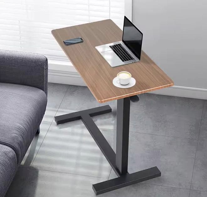 Overbed Tafel op Wielen – Verstelbaar, Industrieel Design (, Computers en Software, Laptoptafels, Nieuw, Verzenden