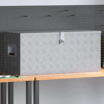vidaXL Opbergkist 90,5x35x40 cm aluminium zilverkleurig, Verzenden, Nieuw