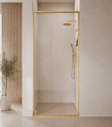 Douchewand Seattle 100 x 190 cm Goud – Transparant 8 mm, Verzenden, Nieuw, Douche