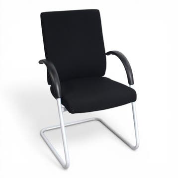 Dauphin vergaderstoel, slede, zwart-alu, Huis en Inrichting, Stoelen, Ophalen of Verzenden, Gebruikt, Zwart