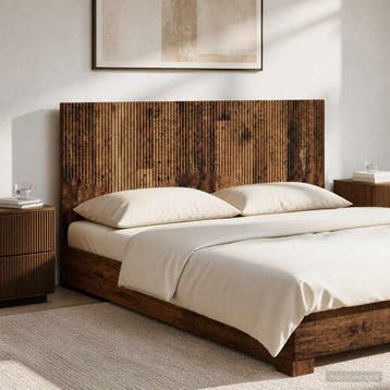 vidaXL Wandgemonteerd Hoofdeinde HOORN Oud hout Bewerkt hout, Verzenden, Nieuw, Bruin, Hout