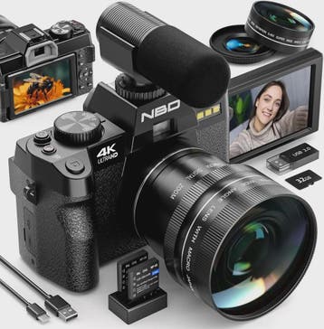 4K Digitale Camera 48MP met 16x Zoom, Draaibaar Scherm & Mac, Verzenden, Nieuw