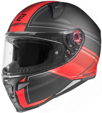 Bogotto FF110 Cinder Mat Zwart Rood Integraalhelm, Motoren, Integraalhelm, Nieuw met kaartje, Overige merken, Heren