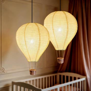 Hanglamp Luchtballon | Handgemaakt Rieten Mand | Laatste!, Huis en Inrichting, Lampen | Lampenkappen, Ophalen of Verzenden, Zo goed als nieuw