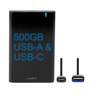 Refurbished Nedis 500GB-HDD met 2jr garantie, SSD, Nedis, Ophalen of Verzenden, Zo goed als nieuw