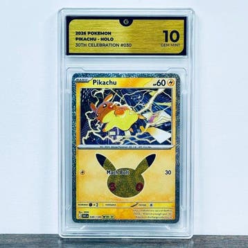 Pokémon Graded card - Pikachu 030 - 30th Anniversary –, Nieuw