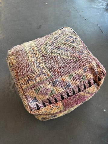 Poef - Vintage Boujad tapijt poefhoes – Marokkaanse, Nieuw
