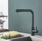 Zwarte Uittrekbare Keukenkraan – 360° &amp; 2 Waterstanden, Verzenden, Nieuw