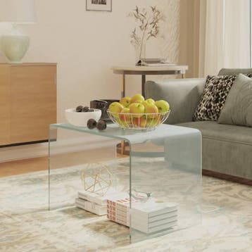 vidaXL Bijzettafel 40x40x60 cm gehard glas, Huis en Inrichting, Tafels | Bijzettafels, Verzenden, Nieuw, Glas, 45 tot 60 cm