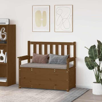 vidaXL Bankje 112,5x51,5x96,5 cm massief grenenhout, Huis en Inrichting, Banken | Bankstellen, Verzenden, Nieuw, Hout, Minder dan 150 cm