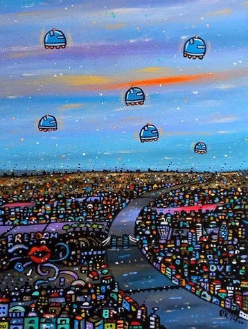 Maria Luisa Azzini - Futuristic view of a strange London