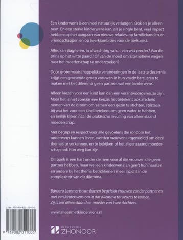Geen partner, wel een kinderwens 9789082011005, Verzenden, Zo goed als nieuw, Barbara Lammerts van Bueren