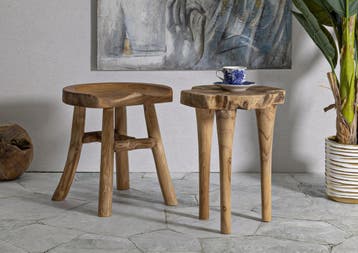 SEL KRUK TEAK CM 40X32X42, Huis en Inrichting, Banken | Voetenbanken en Poefen, Ophalen of Verzenden, Nieuw