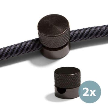 Kabelgeleider Wand Metaal Zwart - Set van 2, Nieuw
