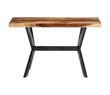 Industriele Eettafel 120cm - Acaciahout | Tweedekansje OP=OP, 100 tot 150 cm, Zo goed als nieuw, Vier personen, Industrieel
