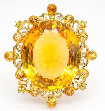 Hanger - 18 karaat Geel goud - 65.63ct. tw. Citrien -