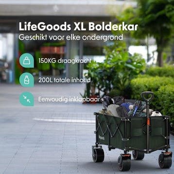 2dekans | LifeGoods Bolderkar - XL - Opvouwbaar - 200L -, Ophalen of Verzenden, Zo goed als nieuw, LifeGoods