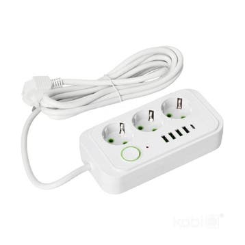 Kobi 3 stopcontacten + 4x USB-A + 1x USB-C - 3 meter snoe..., Ophalen of Verzenden, Nieuw