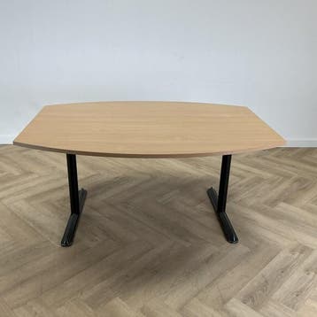 verstelbare vergadertafel 160x120 cm, beuken - zwart, Ophalen of Verzenden, Gebruikt, Bureau