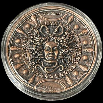 Niue. 5 Dollars 2022 SHIELD OF ATHENA, 2 Oz .999 Silver