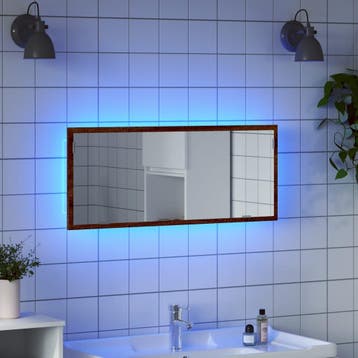 vidaXL Badkamerspiegel met LED 100x8,5x37 cm bewerkt hout, Verzenden, Nieuw