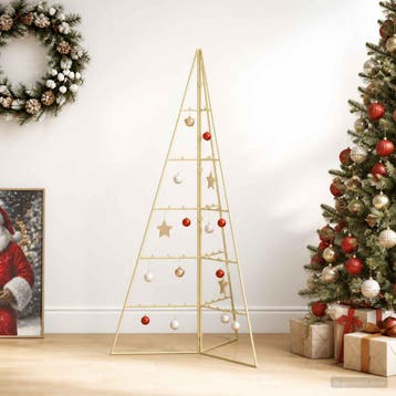 vidaXL Metalen kerstboom KUOPIO 100 cm Staal Goud, Verzenden, Nieuw