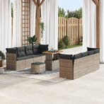 vidaXL Tuin Sofa Set 11 pcs Grijs Poly rattan en, Verzenden, Nieuw, Rotan