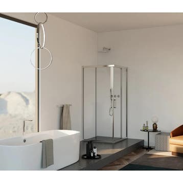 Douchecabine met schuifdeur 100x100x195cm serie Nevio chroom, Verzenden, Nieuw