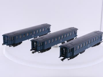Schaal H0 Sachsenmodelle 14128 en 211290 set van 3 person..., Hobby en Vrije tijd, Modeltreinen | H0, Gebruikt, Gelijkstroom, Overige typen