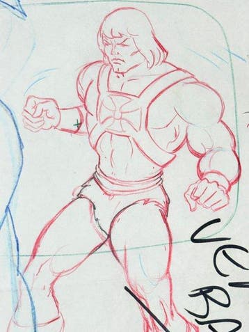 Filmation - Originele tekenfilmtekening van He-Man - He-Man, Nieuw in verpakking