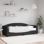 vidaXL Slaapbank met matras 90x190 cm stof zwart, 90 cm, Eenpersoons, Verzenden, Zwart