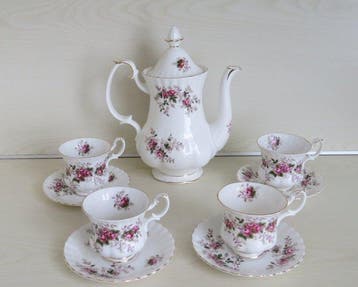 Royal Albert - Koffieservies voor 4 - Porselein - Met Grote