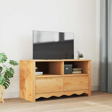 vidaXL TV-kast Drammen Eiken 99 x 43 x 55 cm Massief, Minder dan 50 cm, Verzenden, Nieuw, Minder dan 100 cm