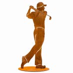Handgemaakte golfspeler roest 40 cm, Verzenden, Nieuw