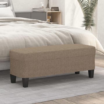 vidaXL Bankje 100x35x41 cm stof taupe, Verzenden, Nieuw, Stof, Minder dan 150 cm