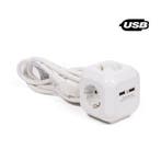 Benson Stekkerdoos - 3 stopcontacten - 2 USB-aansluitinge..., Ophalen of Verzenden, Nieuw