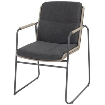 Showroommodel 4 x Parma tuinstoel stapelbaar antraciet, Ophalen of Verzenden, Nieuw