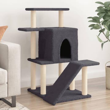 vidaXL Kattenmeubel met sisal krabpalen 97 cm donkergrijs, Dieren en Toebehoren, Katten-accessoires, Verzenden, Nieuw