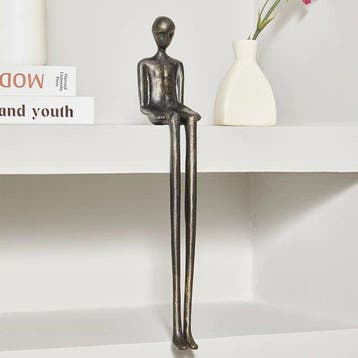 sculptuur, Long-legged figure abstract sculpture - 37 cm -