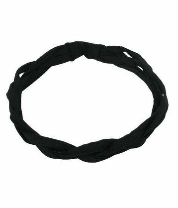 Haarband Sport 3cm - Gevlochten Elastiek - Zwart, Nieuw