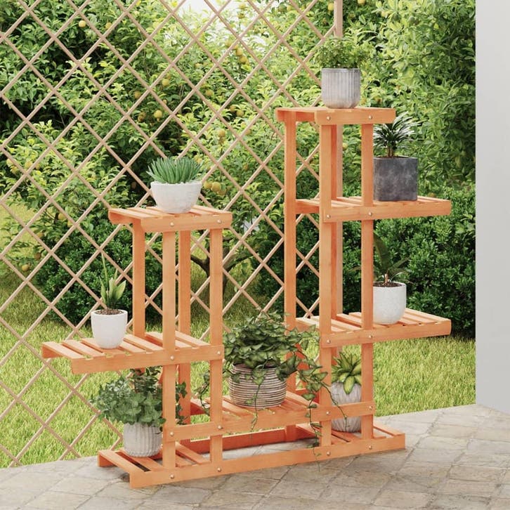 vidaXL Plantenstandaard 95x25x96 cm massief vurenhout, Tuin en Terras, Overige Tuin en Terras, Nieuw, Verzenden