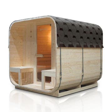 Vierkante Barrelsauna Nolvik - Incl. Toebehoren - 220x185 x1, Verzenden, Nieuw