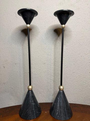 Kandelaar (2) - Marmer - paar kandelaars van 35 cm!, Nieuw