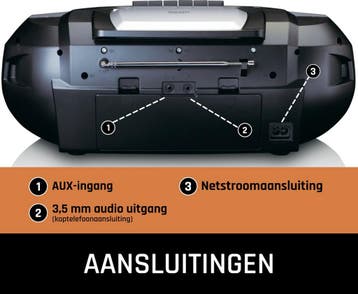 Draagbare radio - Boombox - CD Speler - Zilver - Lenco - SCD, Verzenden, Zo goed als nieuw