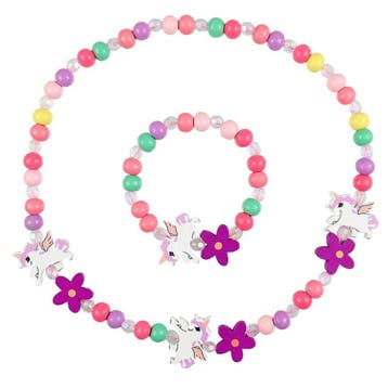 Fako Bijoux - Kinderketting en Armband - Hout - Eenhoorn &, Verzenden, Nieuw