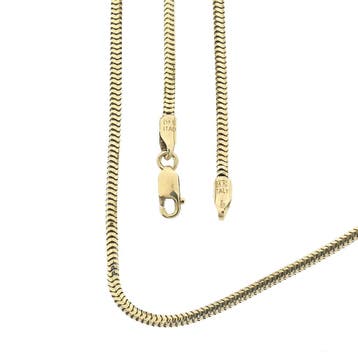 Gouden slangenschakel ketting, Ophalen of Verzenden, Gebruikt, Goud, Goud